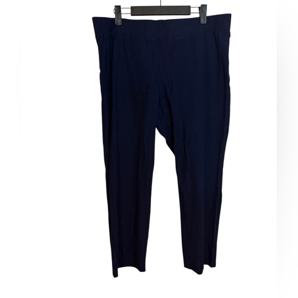 Eileen Fisher Navy Blue Straight Leg Stretch Ponte Pants - Picture 1 of 4
